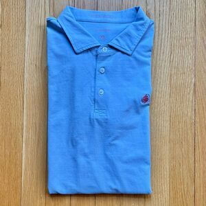 B. Draddy USA Men’s Short Sleeve Golf Polo Shirt Pima Cotton XL Light Blue Solid